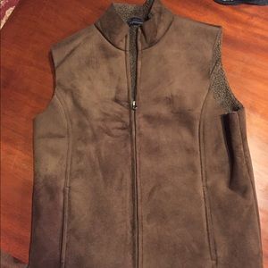 Brown vest Lands’ End Suede